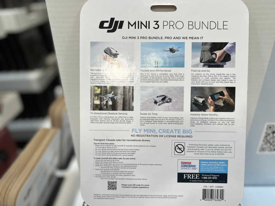 Costco DJI MINI 3 PRO DRONE BUNDLE - Canada (ITM 1439860)