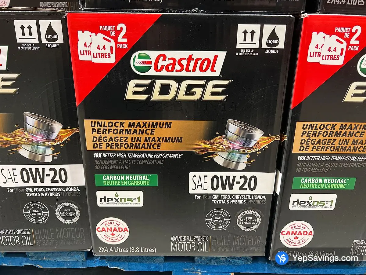 Costco CASTROL EDGE OW20 SYNTHETIC OIL 2x 4.4 LITRES - Canada (ITM 1735788)
