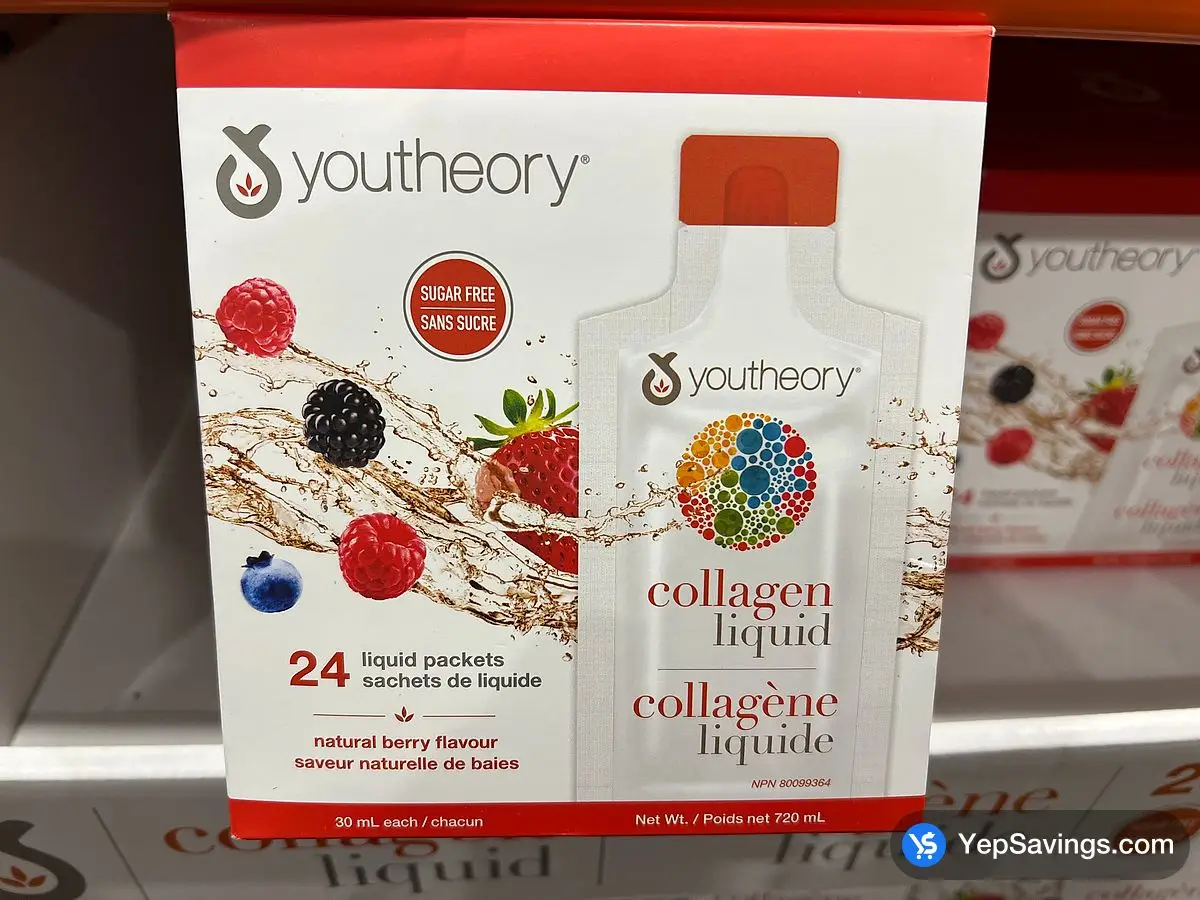 Costco YOUTHEORY LIQUID COLLAGEN 24 X 30ML POUCHES - Canada (ITM 2597730)