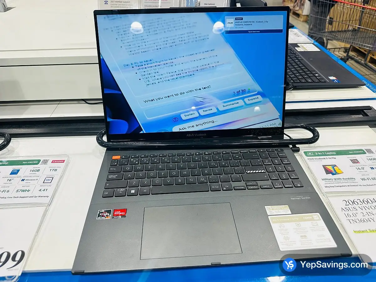 Costco ASUS VIVOBOOK FLIP 16.0 " 2 - IN - 1 LAPTOP TN3604YA - CS71T - CB - Canada (ITM 2063604)