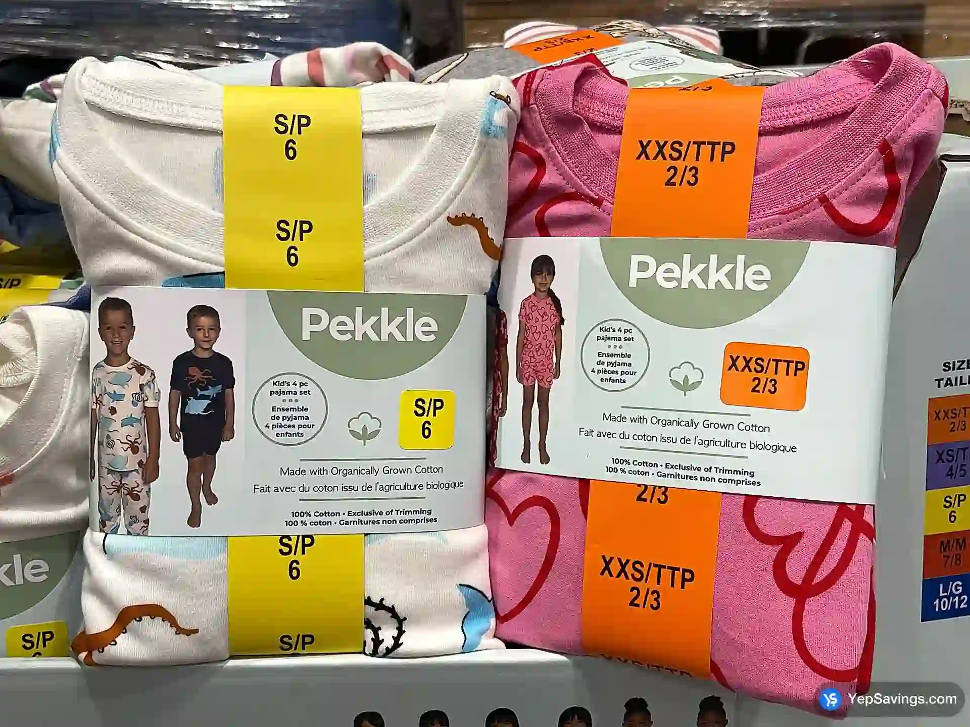 Costco PEKKLE 4PC ORGANIC COTTON PJ KIDS SIZES 2 / 3-10 / 12 - Canada (ITM 1008250)
