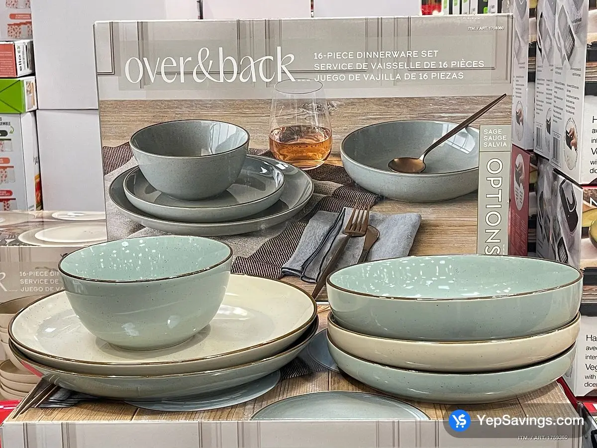 Costco OVER AND BACK STONEWARE DINNERWARE 16 PIECES - Canada (ITM 1759360)