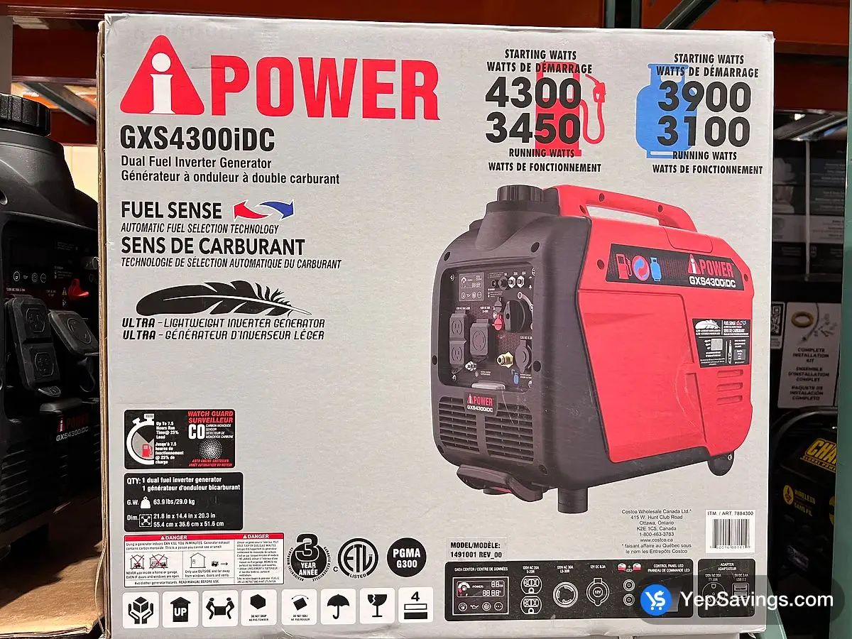 Costco A - IPOWER DUAL FUEL INVERTER 4300W - Canada (ITM 7884300)
