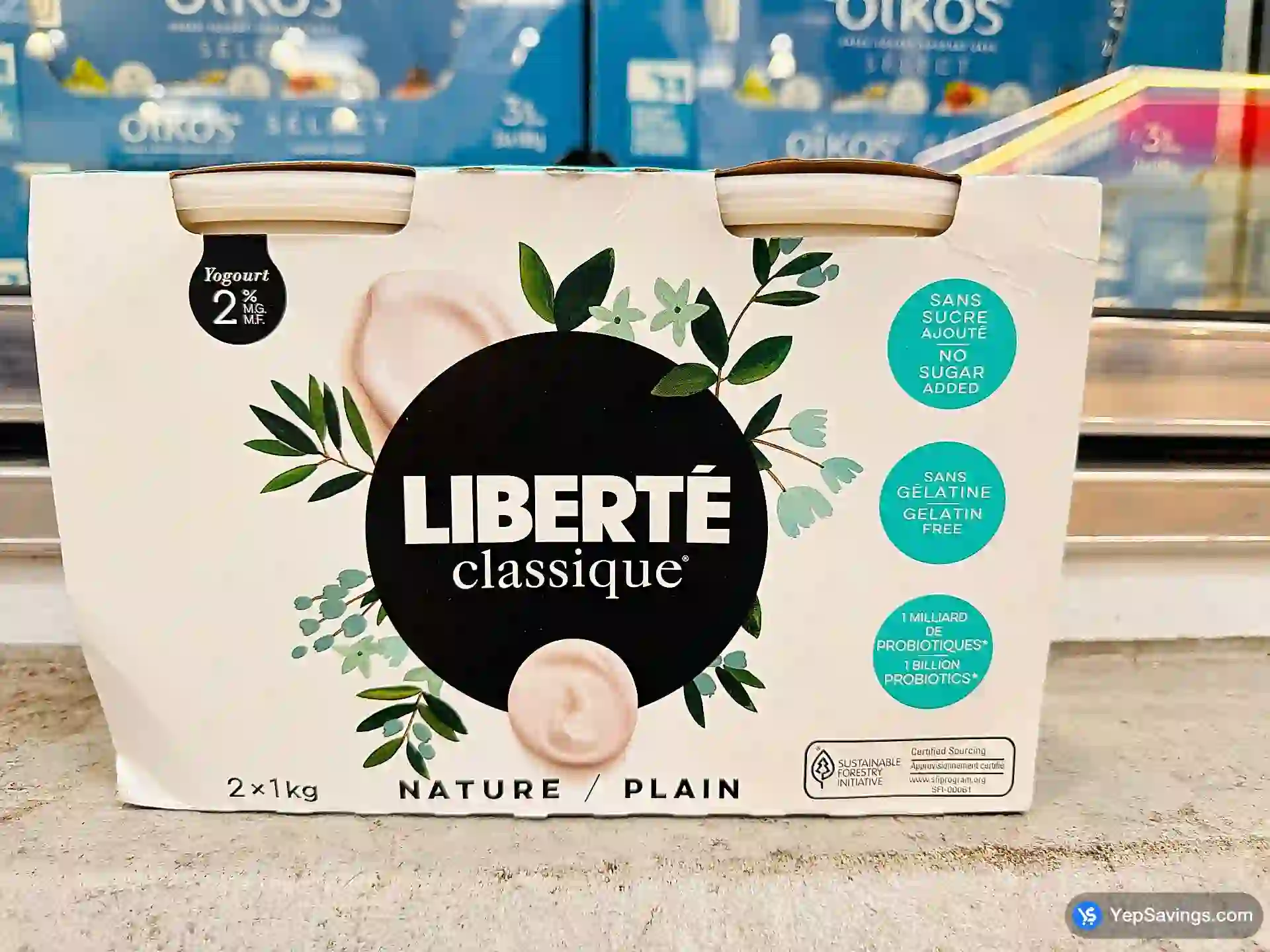Costco LIBERTÉ PLAIN YOGURT 2% 2 x 1 kg - Canada (ITM 38429)