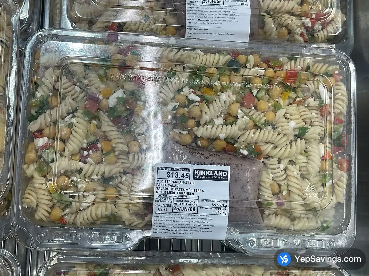 Costco MEDITERRANEAN PASTA SALAD GOAT CHEESE CHICKPEA - Canada (ITM 71177)