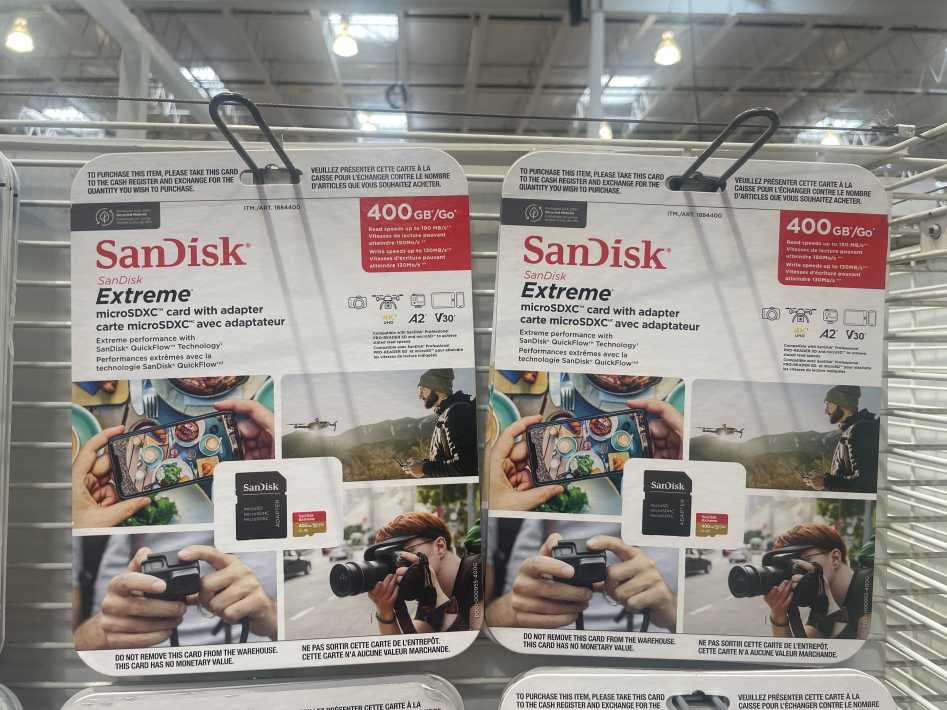 SANDISK EXTREME 400GB MICROSDXC UHS-I WITH ADAPTER ITM 1884400 at Costco