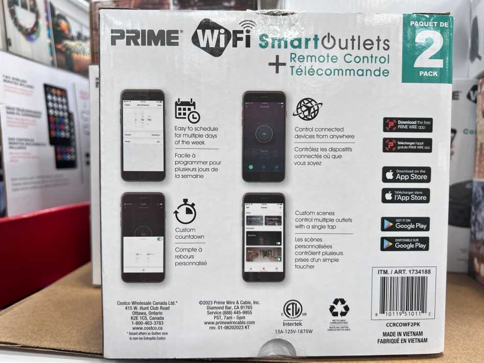 PRIME OUTDOOR SMART PLUGS PACK OF 2 ITM 1734188 at Costco