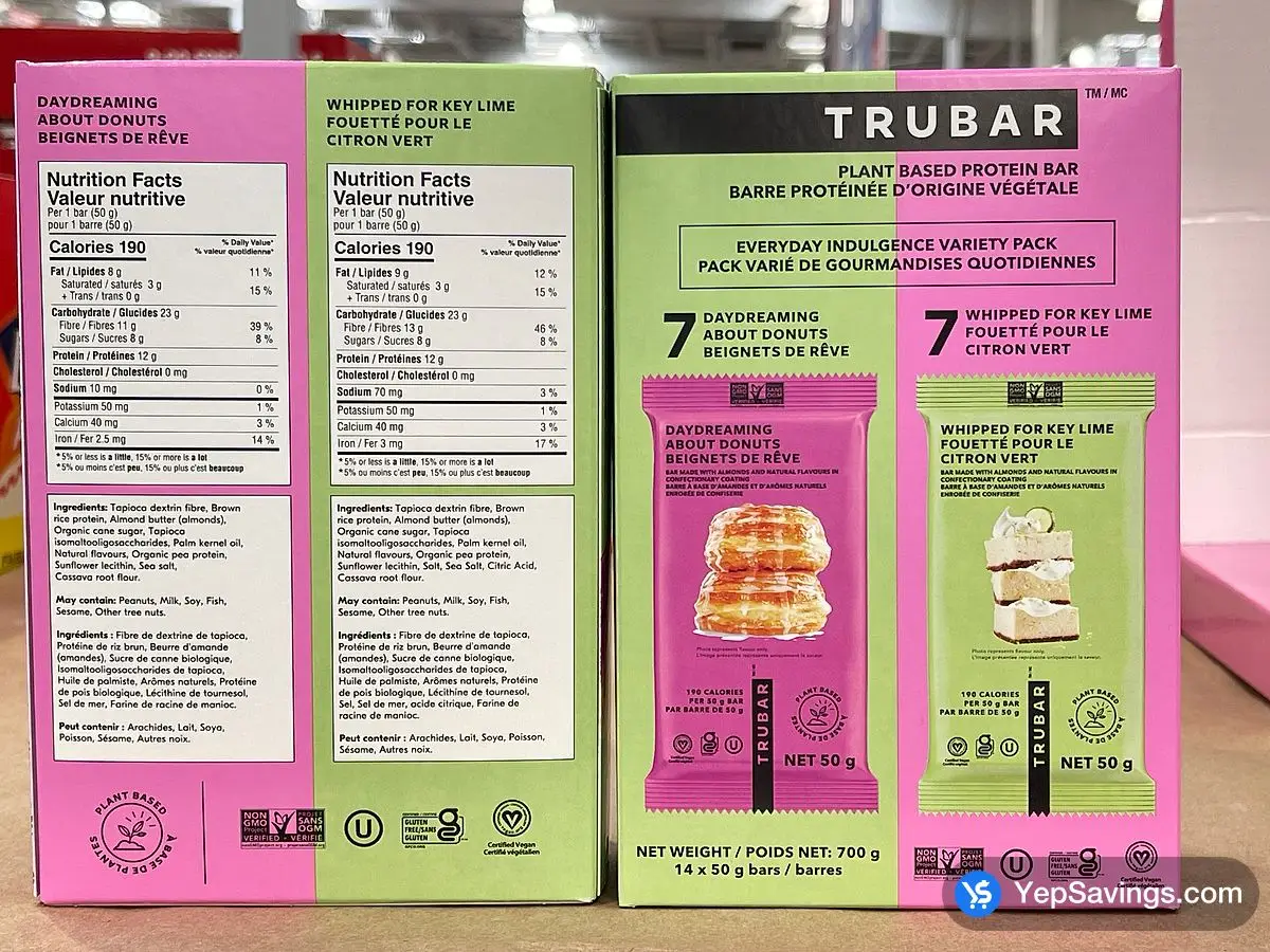Costco TRUBAR VARIETY DONUT & KEYLIME 14 x 50g - Canada (ITM 1875768)