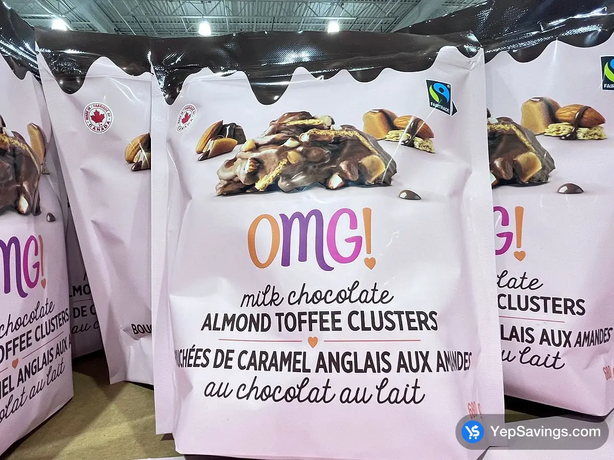 Costco OMG! ALMOND TOFFEE CLUSTERS 680 g - Canada (ITM 1541183)