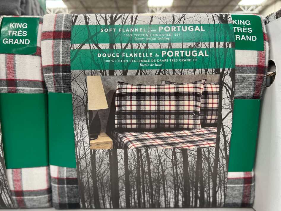 FLANNEL SHEET SET MADE IN PORTUGAL KING - 4PC ITM 1906663 at Costco