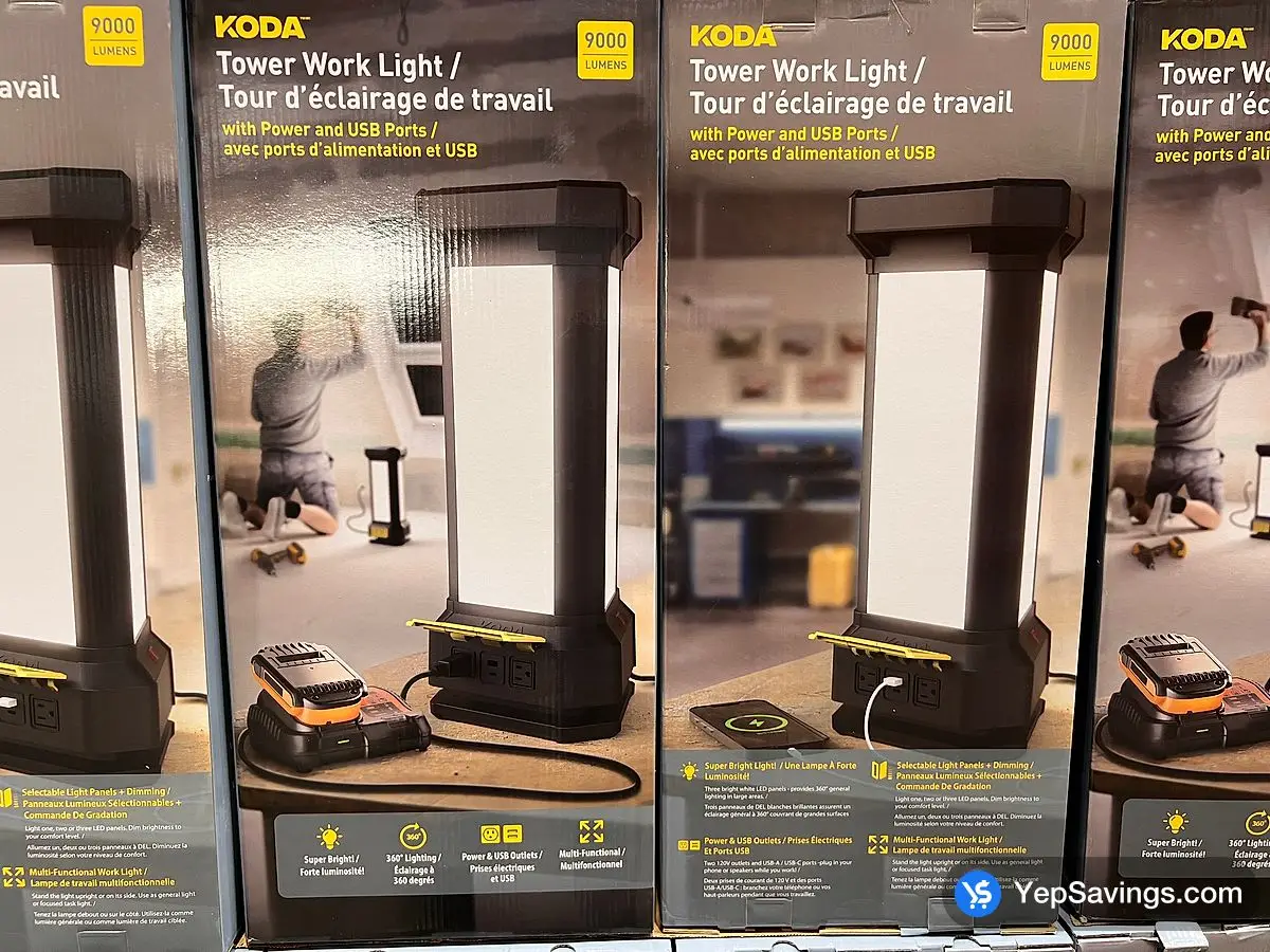 Costco KODA TOWER WORK LIGHT 9,000 LUMENS 5624.8 22.6 - Canada (ITM 1718608)
