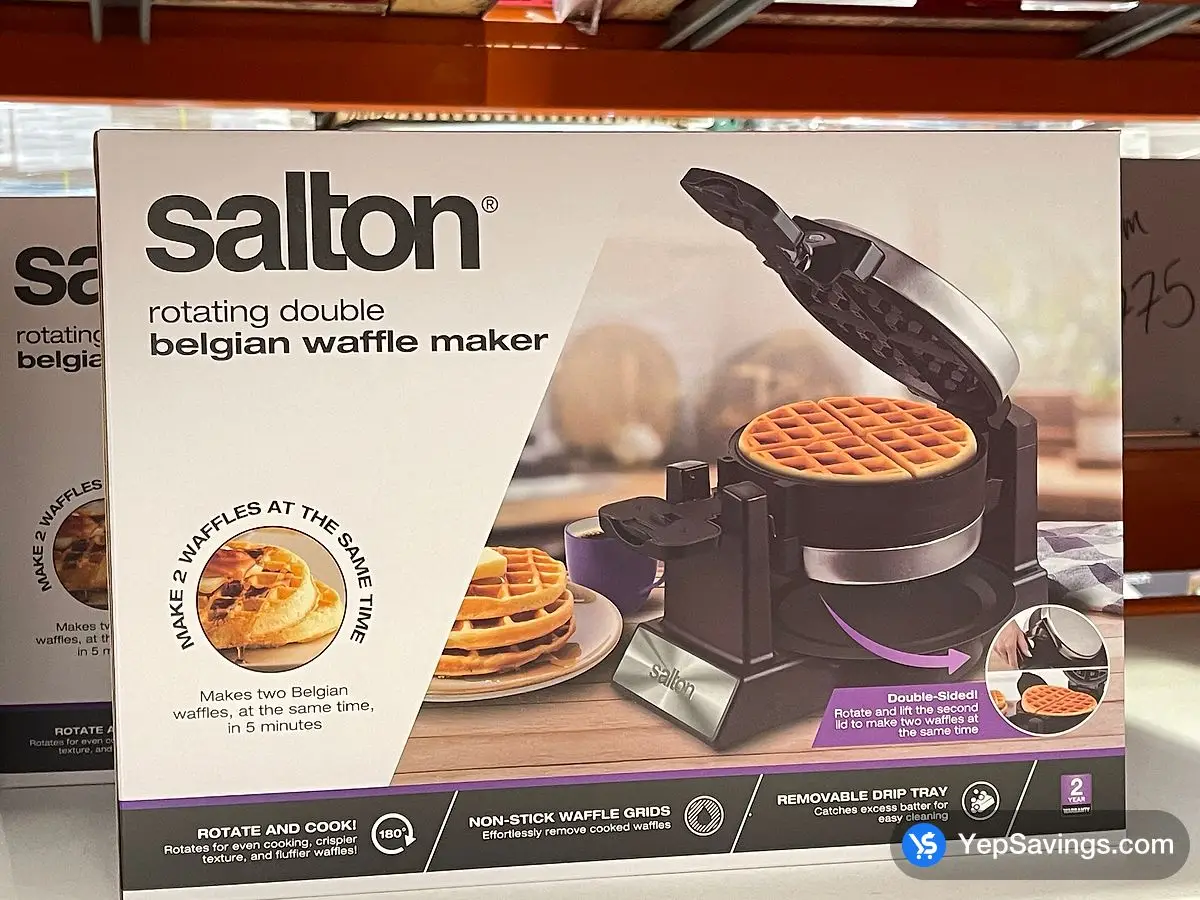 Costco SALTON ROTATING DOUBLE BELGIAN WAFFLE MAKER - Canada (ITM 1848411)