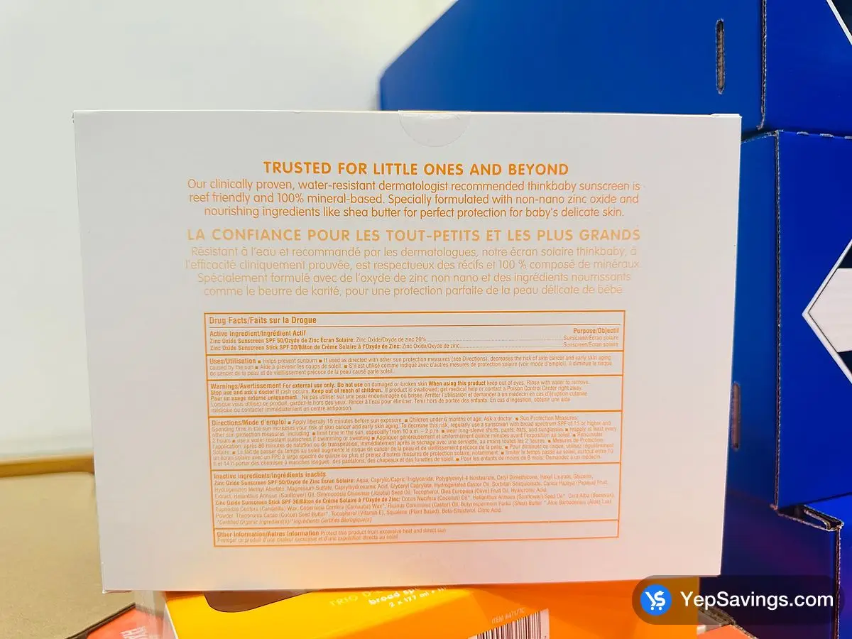 Costco THINKBABY SUNSCREEN VARIETY PACK KIDS SPF 50 - Canada (ITM 1857094)