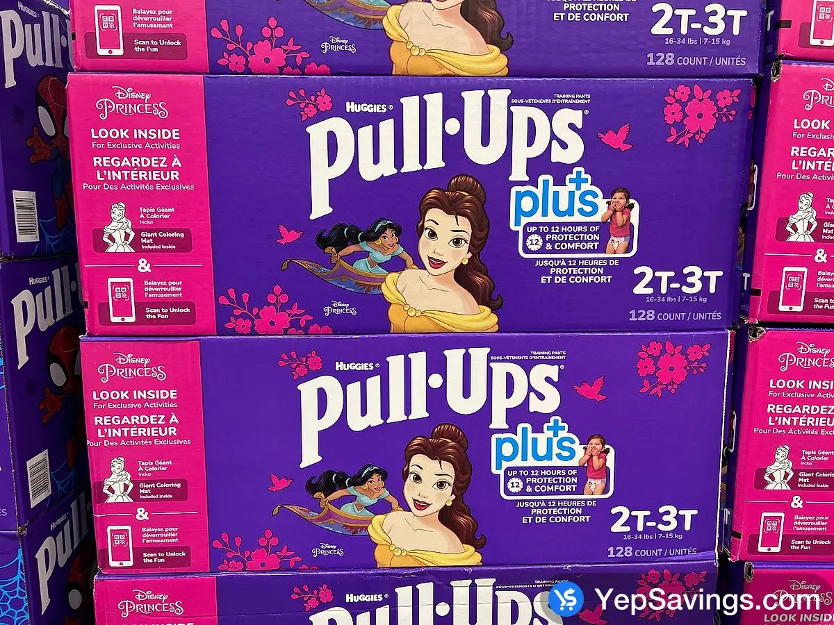 HUGGIES PULL-UPS PLUS GIRLS 2T-3T PACK OF 128 at Costco South