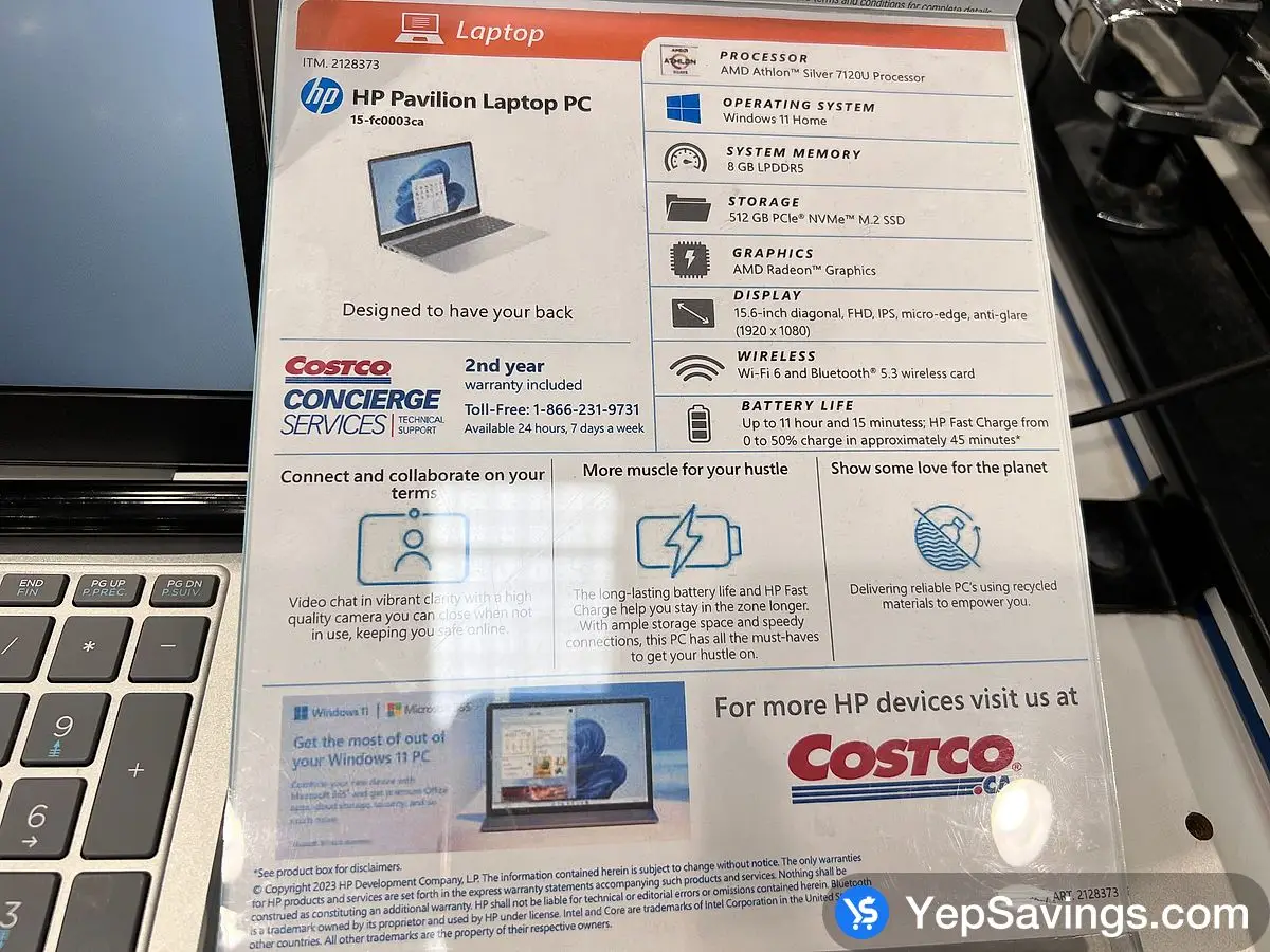 HP 15.6 " LAPTOP 15 - fc0003ca ITM 2128373 at Costco