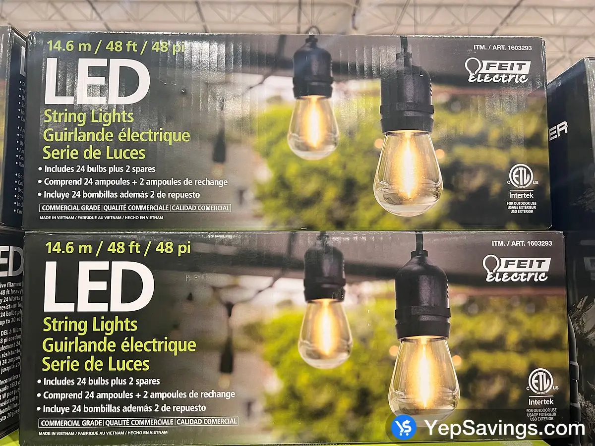 FEIT ELECTRIC LED STRING LIGHTS ^ 14.6 m (48ft) at Costco 3180 Laird Rd