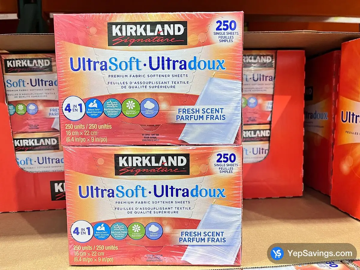 Costco KIRKLAND SIGNATURE FABRIC SOFTENER 2 PACKS OF 250 - Canada (ITM 1725830)