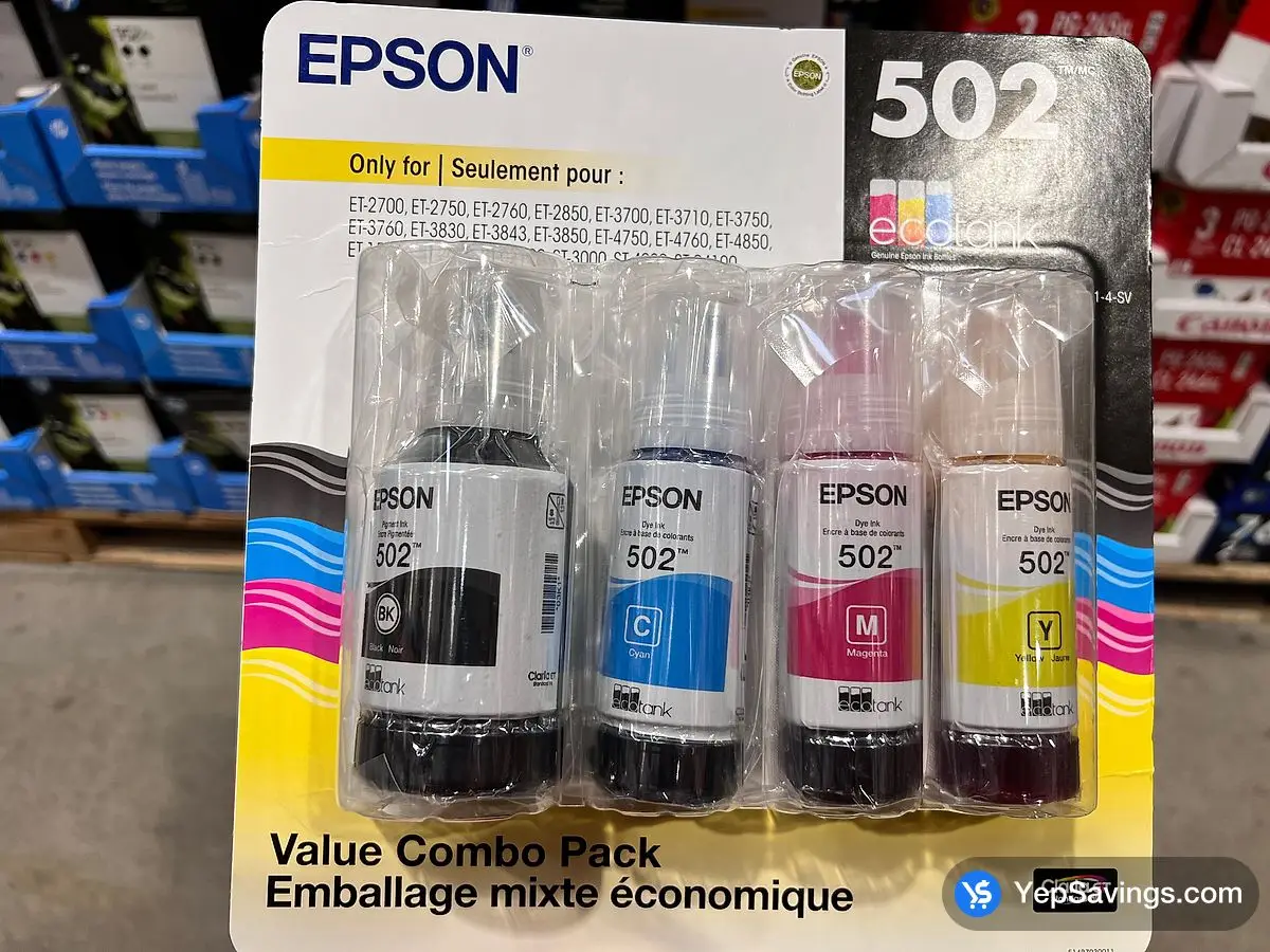 Costco EPSON T5021-4 - SVH ECOTANK 3 COLOUR , 1 BLACK - Canada (ITM 1244784)