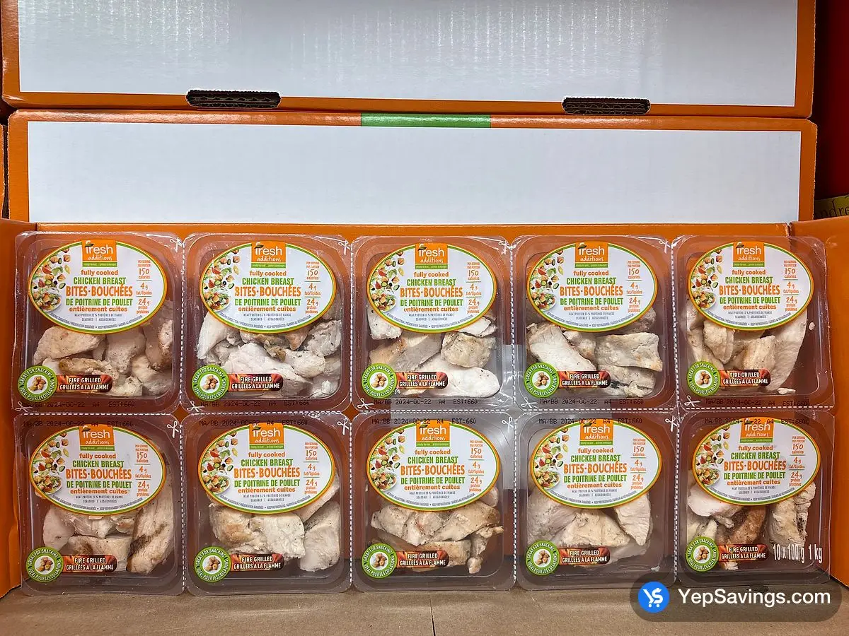 Costco FRESH ADDITIONS CHICKEN BREAST BITES 10 x 100 g - Canada (ITM 5051501)