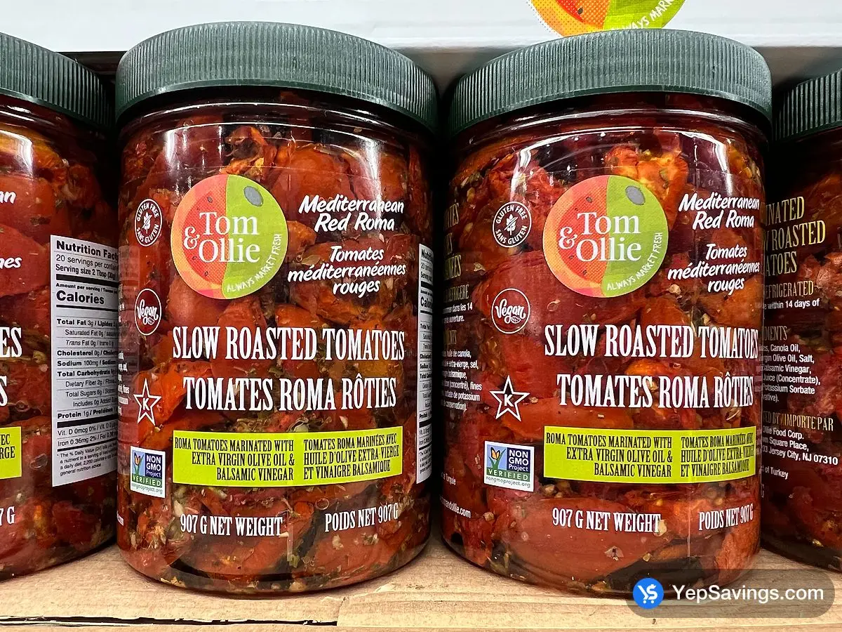 Costco TOM & OLLIE SLOW ROASTED TOMATOES 907 g - Canada (ITM 1760366)