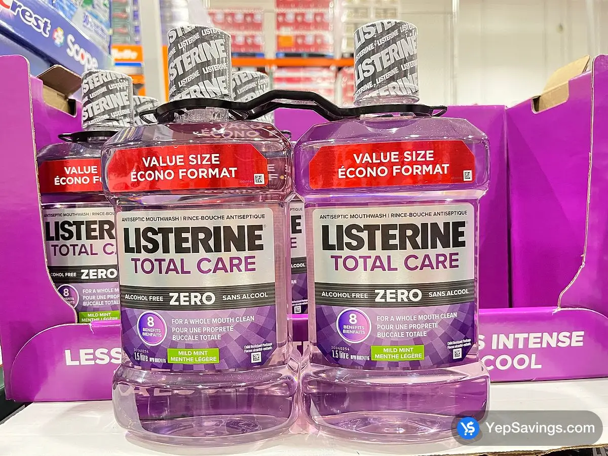 LISTERINE MOUTHWASH TOTAL CARE ZERO 2 X 1.5L ITM 295371 at Costco