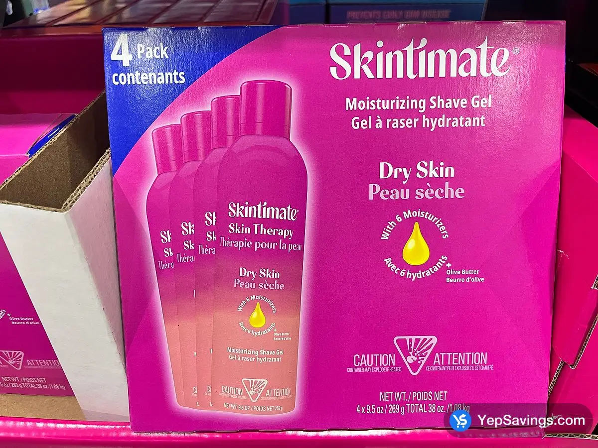 Costco SKINTIMATE MOISTURIZING SHAVE GEL 4 x 269 g - Canada (ITM 1791920)