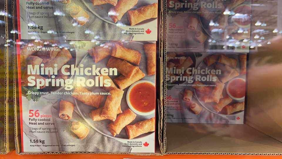 Costco WONG WING MINI CHICKEN SPRING ROLLS 1.58 kg - Canada (ITM 1613202)