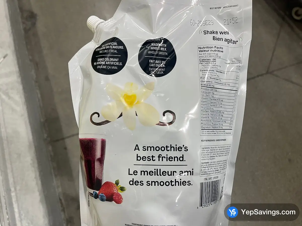Costco IOGO PURE VANILLA YOGURT 2 kg - Canada (ITM 1355285)