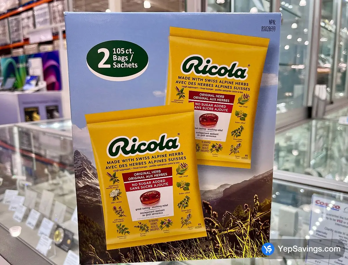 Costco RICOLA ORIGINAL HERB 2 x 105 lozenges - Canada (ITM 2334145)