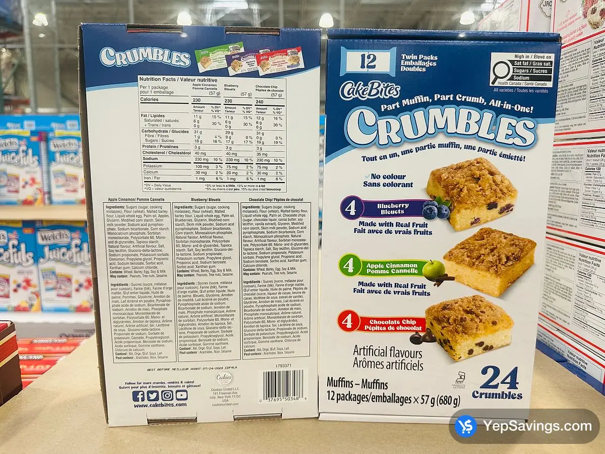 Costco CAKEBITES CRUMBLES 680 g - Canada (ITM 1793371)