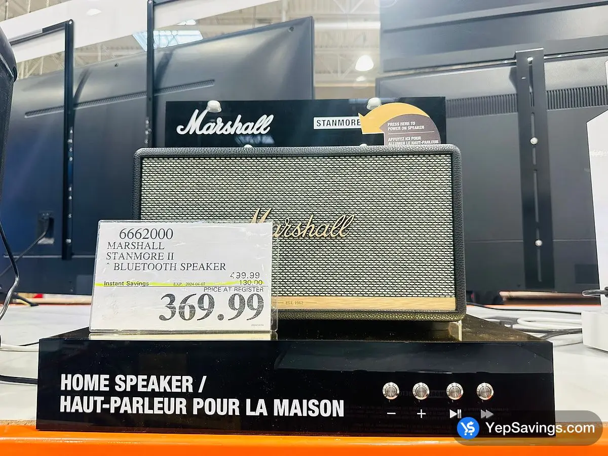 MARSHALL STANMORE II BLUETOOTH SPEAKER ITM 6662000 at Costco