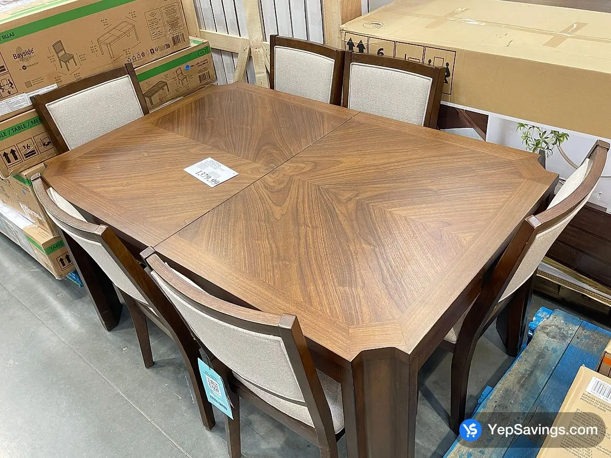 Costco BAYSIDE FURNITURE 7PC DINING SET 4 BOXES - Canada (ITM 1812396)