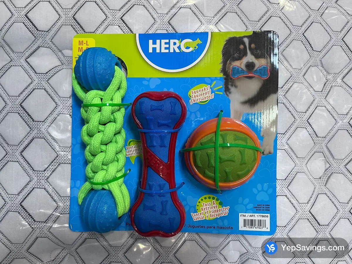 Costco HERO OUTER ARMOR DOG TOYS PACK OF 3 - Canada (ITM 1778656)