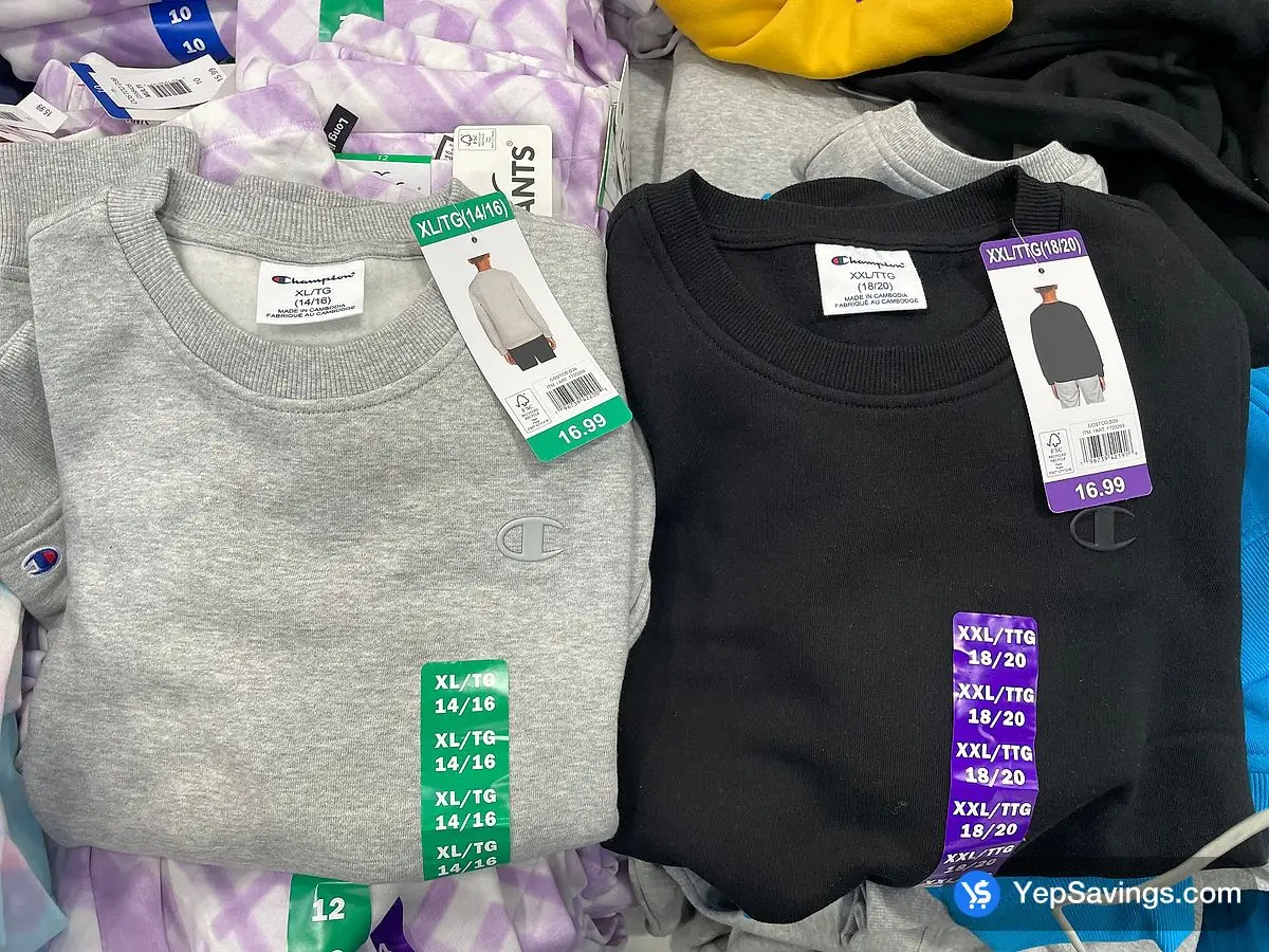 Costco CHAMPION CREW SWEATER KIDS SIZES L - XXL ONLY - Canada (ITM 1720269)