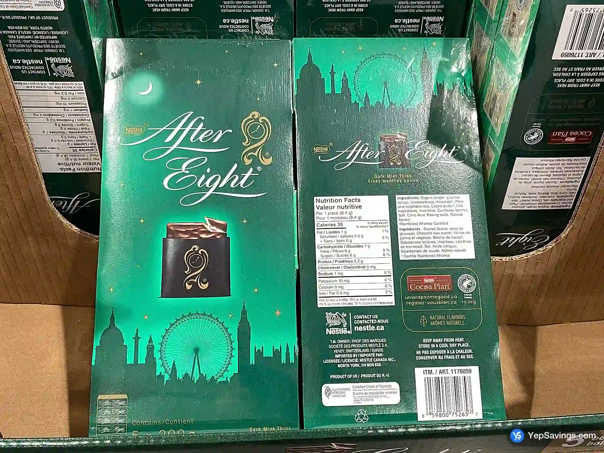 Costco AFTER EIGHT DARK CHOCOLATE MINTS 5 x 200 g - Canada (ITM 1176059)