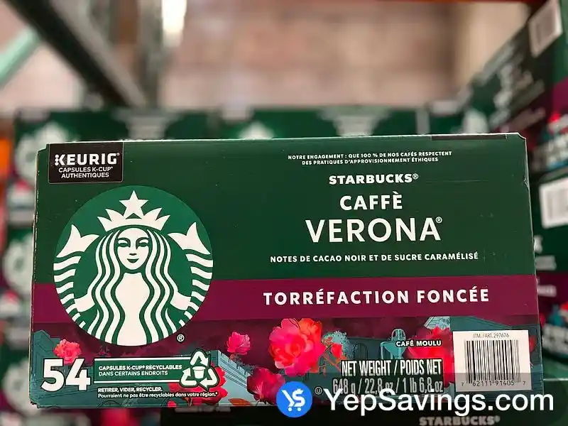 STARBUCKS CAFE VERONA K-CUPS 54 COUNT ITM 297676 at Costco