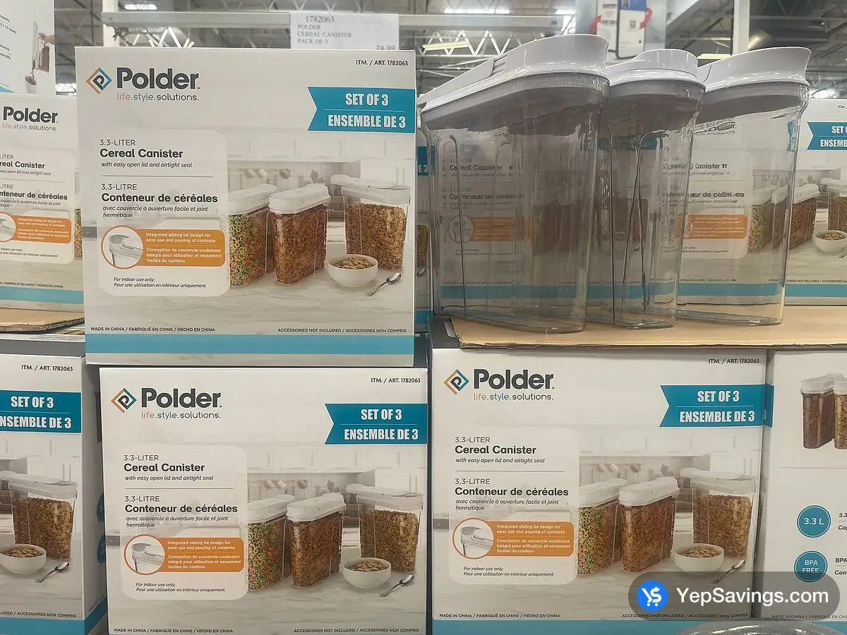 POLDER CEREAL CANISTER PACK OF 3 ITM 1782063 at Costco