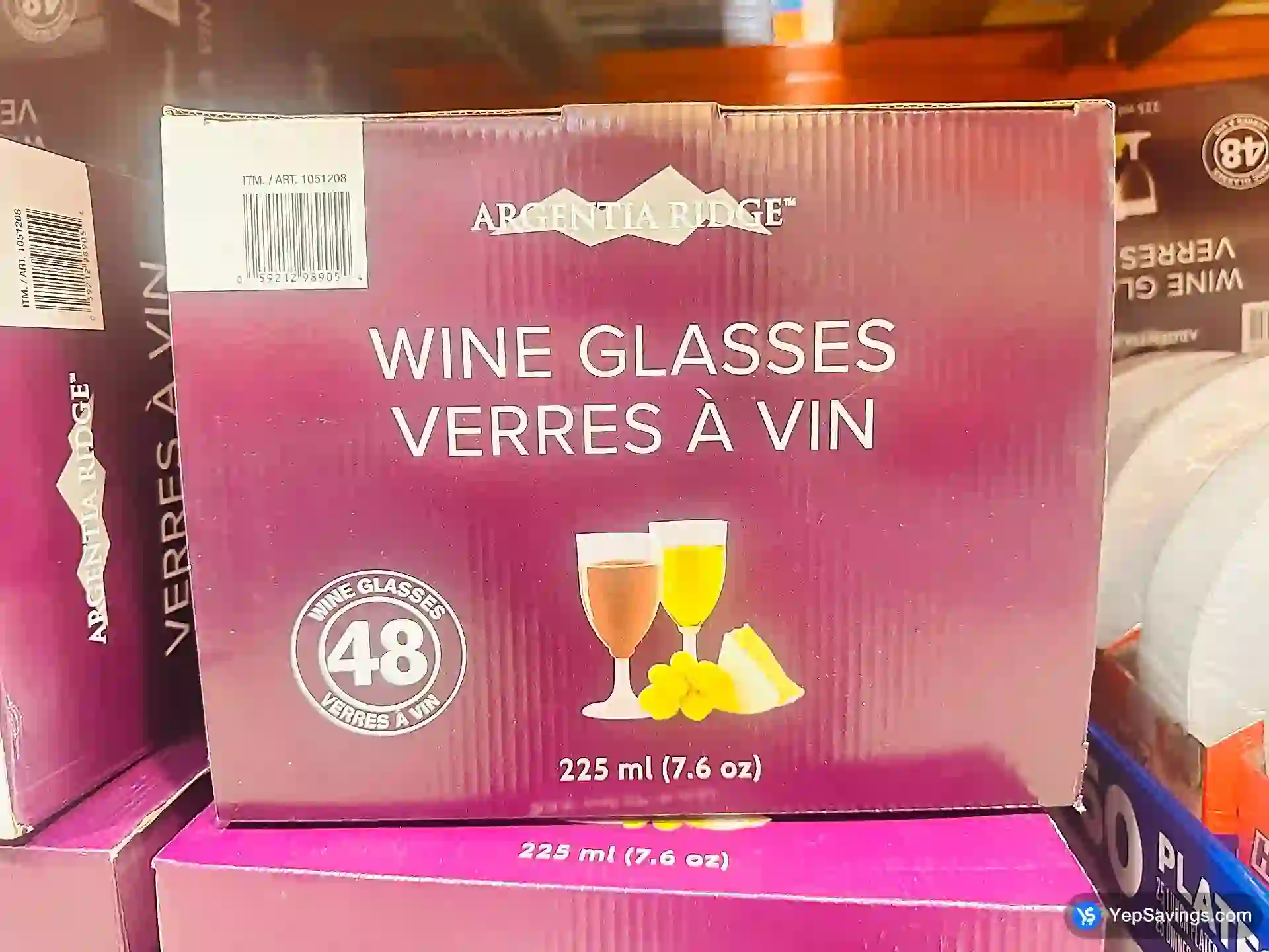 Costco ARGENTIA RIDGE WINE GLASSES 225 ML PACK OF 48 - Canada (ITM 1051208)