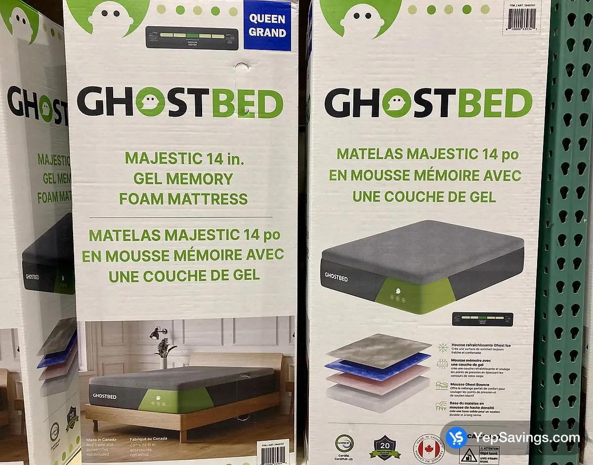 Costco GHOSTBED 14IN MEMORY FOAM QUEEN MATTRESS - Canada (ITM 1940747)