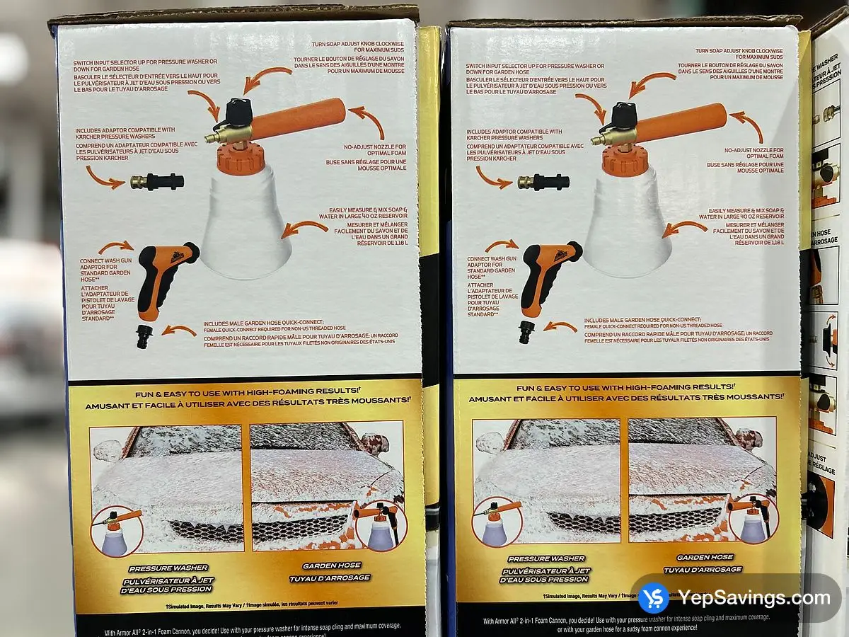 Costco ARMOR ALL FOAM CANNON KIT WITH 1.48L SNOW FOAM - Canada (ITM 1799868)