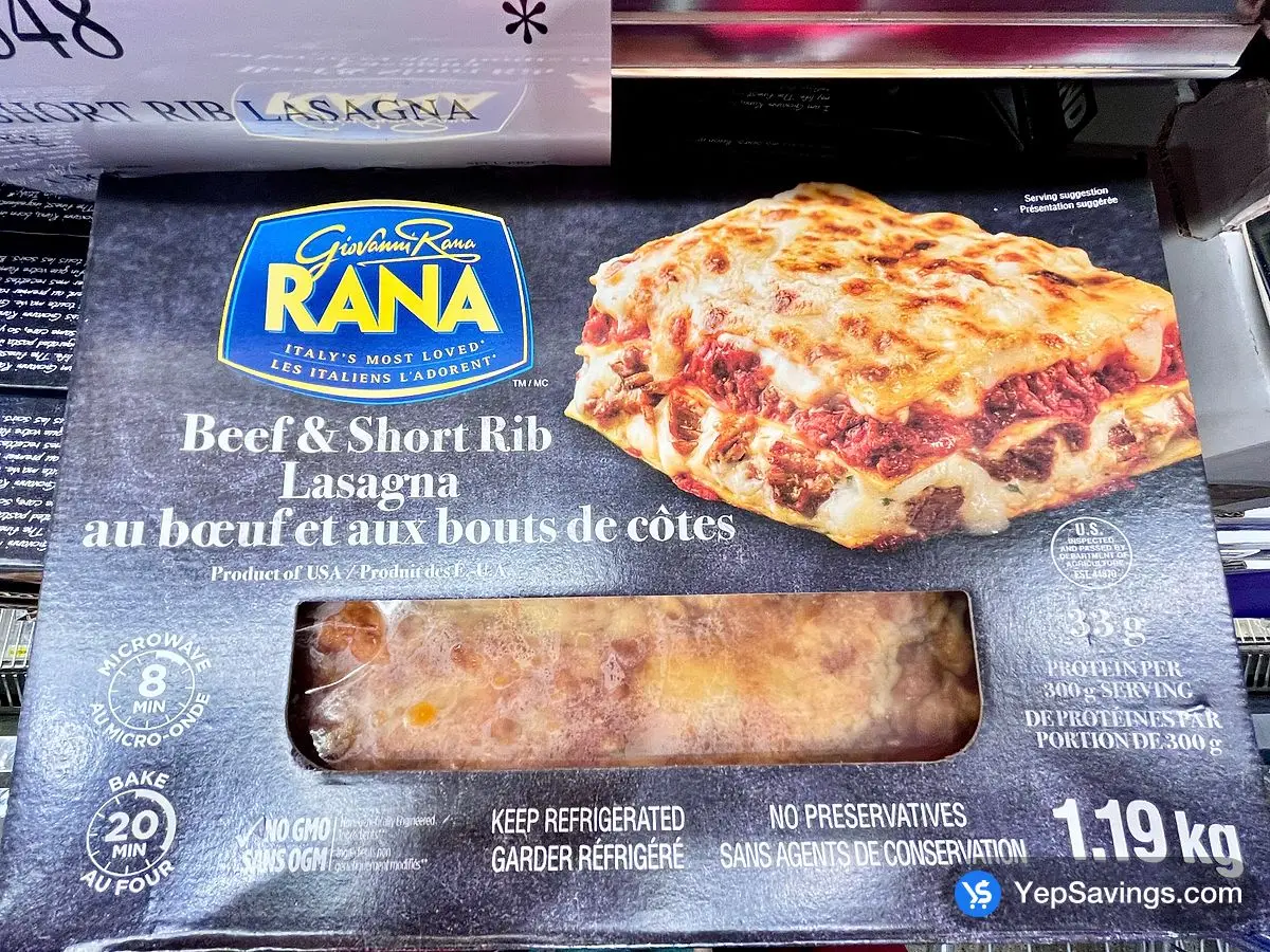 Costco RANA BEEF SHORT RIB LASAGNA 1.19 kg - Canada (ITM 8882348)