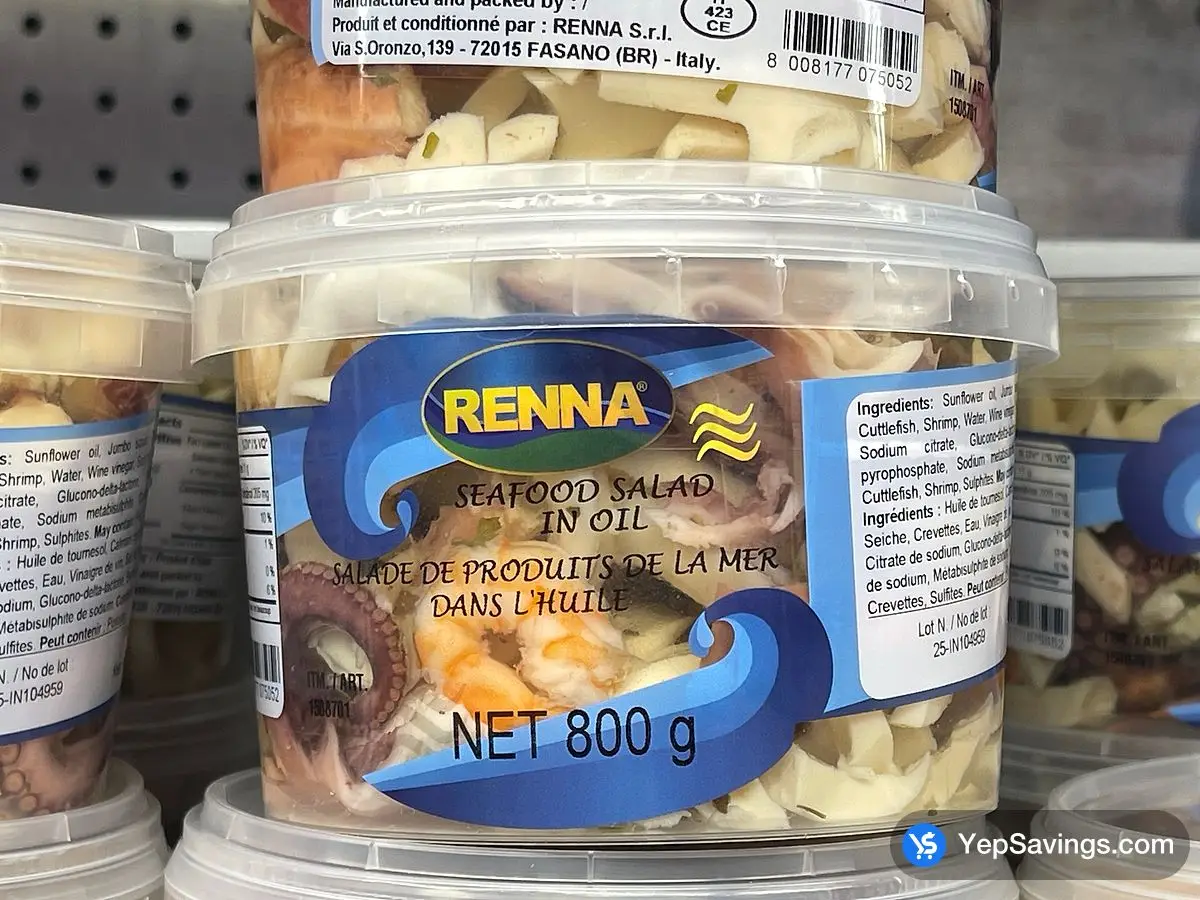 Costco RENNA SEAFOOD SALAD 800 g - Canada (ITM 1508701)
