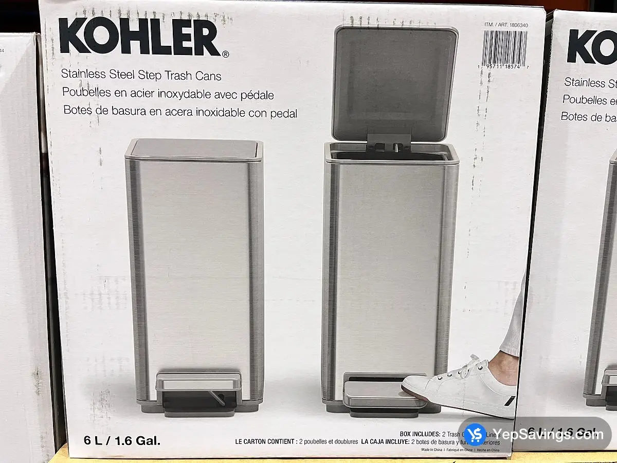 Costco KOHLER 6L STEP CAN PACK OF 2 - Canada (ITM 1806340)