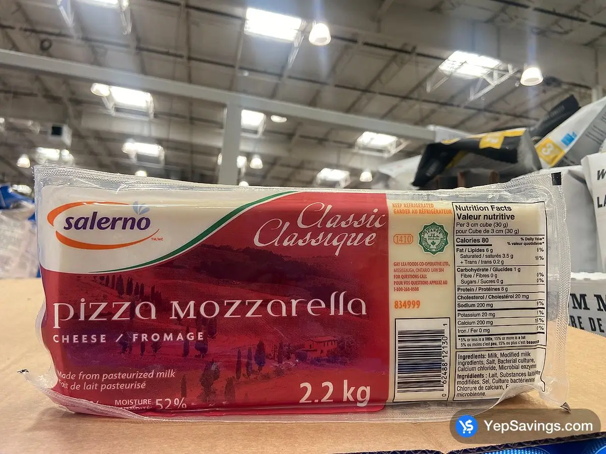 Costco SALERNO MOZZARELLA 21% 2.2 kg - Canada (ITM 834999)