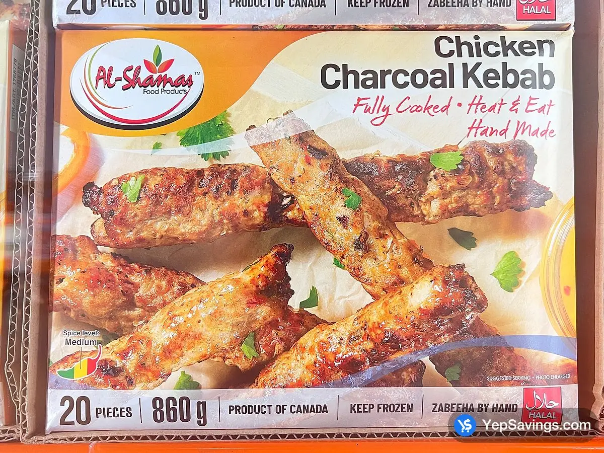 Costco AL - SHAMAS CHICKEN CHARCOAL KEBAB 860 g - Canada (ITM 1768778)