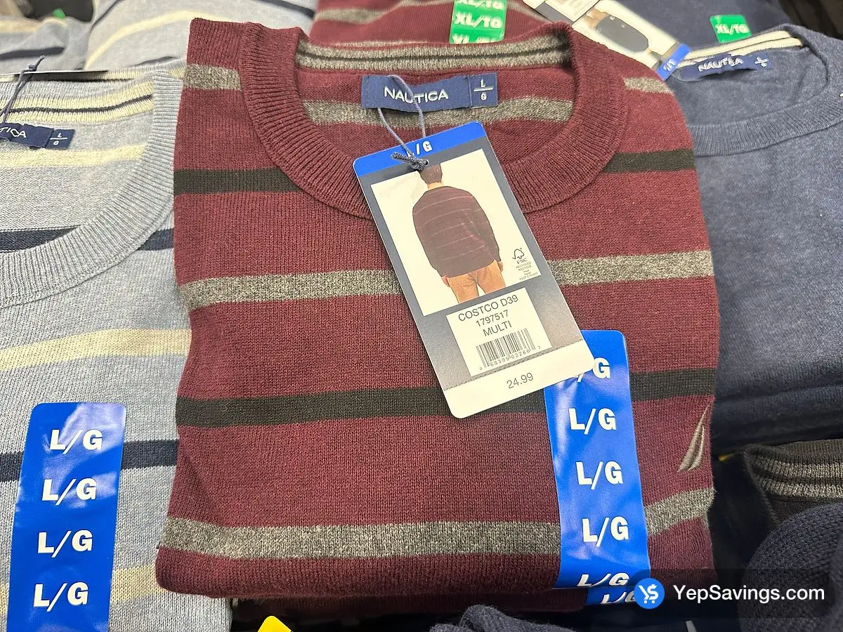 NAUTICA CREW SWEATER MENS SIZES S XXL at Costco Beacon Hill Calgary