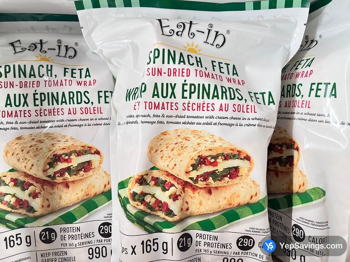 Costco EGG WHITE WRAPS SPINACH AND FETA 6 x 165 g - Canada (ITM 1813286)