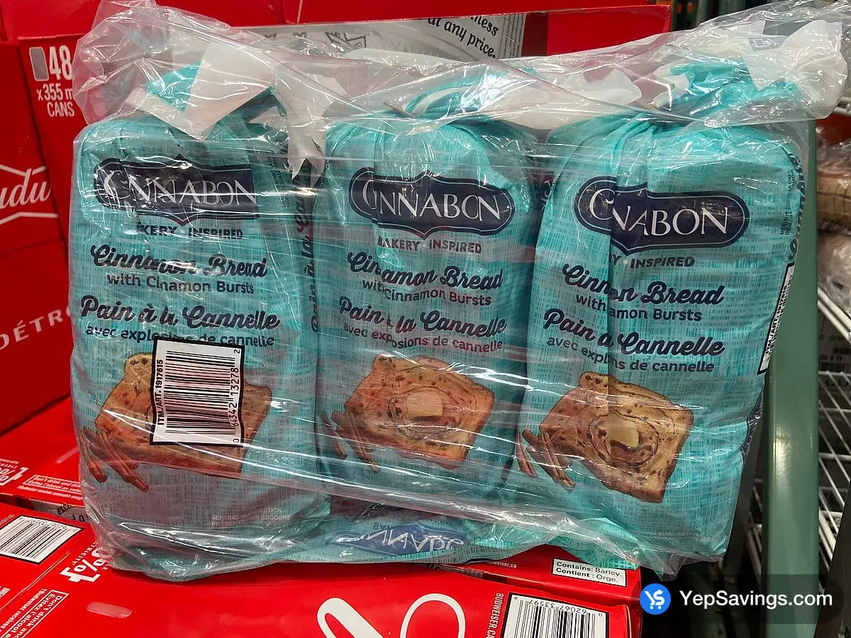Costco CANADA BREAD CINNABON BREAD 3 x 450 g - Canada (ITM 1917615)
