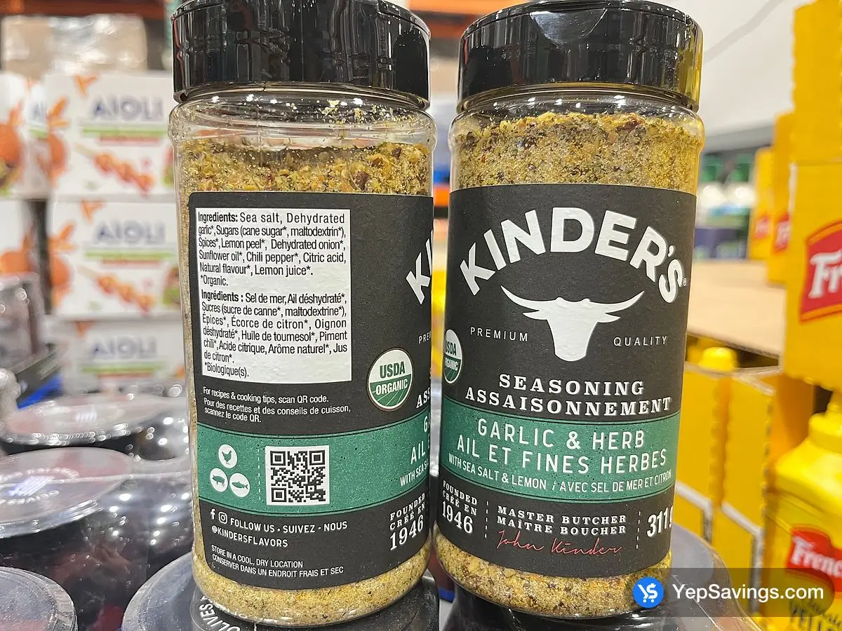 Costco KINDERS GARLIC & HERB WITH SEA SALT & LEMON 311g - Canada (ITM 1912636)