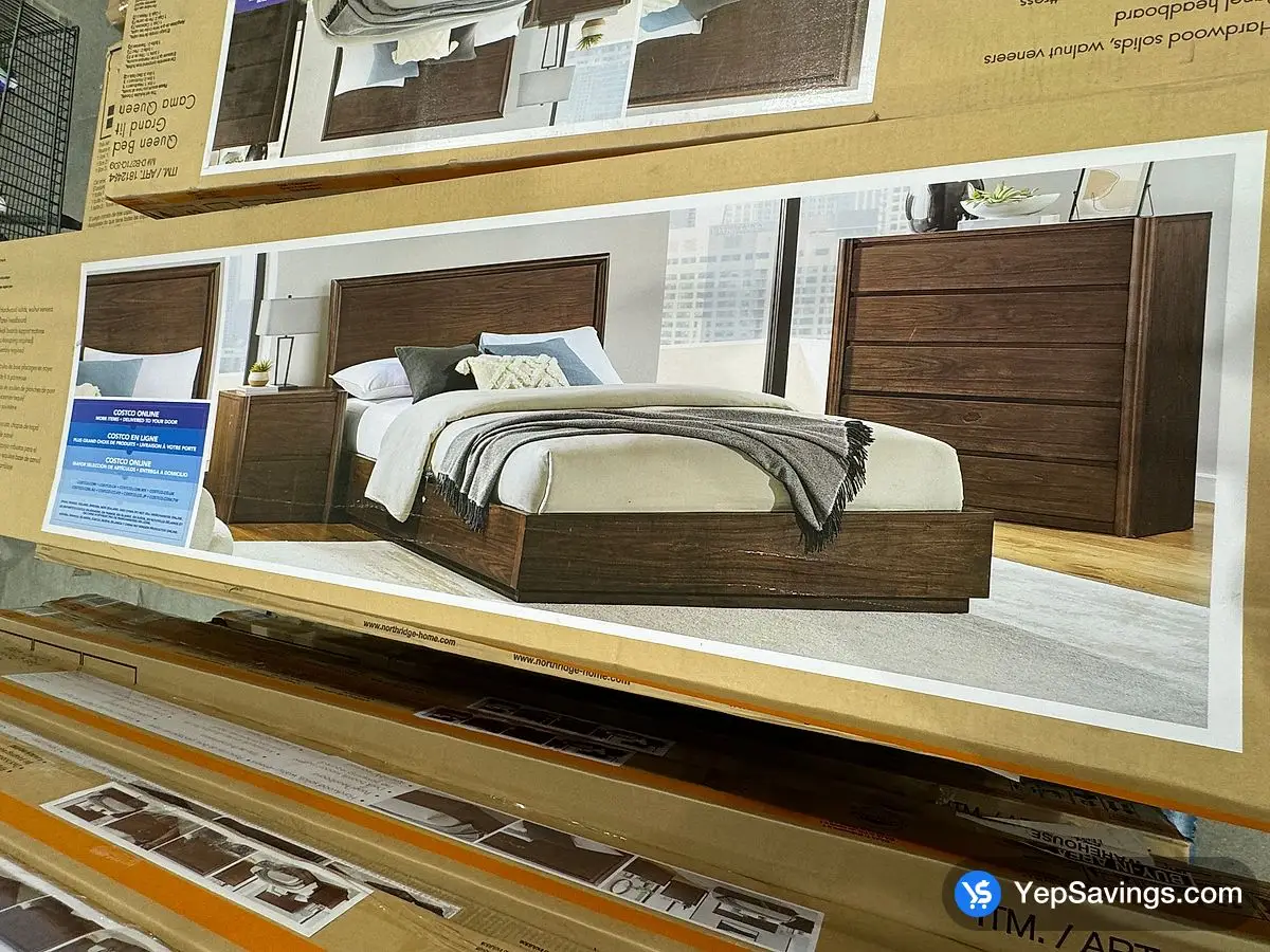 Costco OMNI GROVE WOODEN QUEEN BED 3 BOXES - Canada (ITM 1812484)